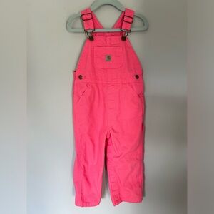 Carhartt Toddler Loose-Fit Canvas Bib Pink Overalls, 2T